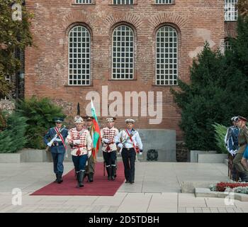 Offizielle Zeremonie vor dem Denkmal des unbekannten Kriegers, Sofia, Bulgarien Stockfoto