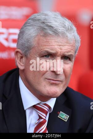 Stoke City-Manager Mark Hughes Stockfoto