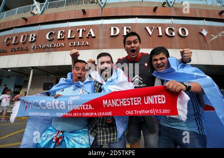 Celta Vigo außerhalb der Estadio Municipal de Balaidos vor der Spiel Stockfoto