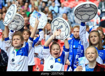 Birmingham City Fans am Stand zeigen ihre Unterstützung Stockfoto