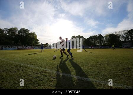 Allgemeines Bild während Bangor Citys und Cardiff trafen sich Uni's Spiel Im Bangor University Stadium Stockfoto