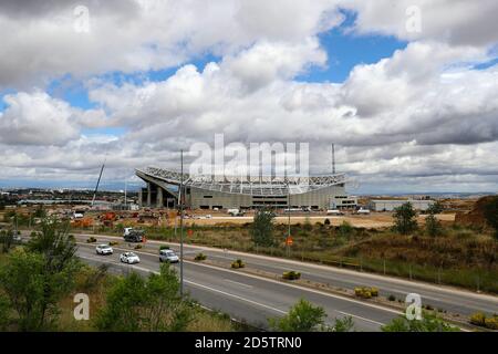 Allgemeine Ansicht der Bauarbeiten im Wanda Metropolitano Stadion, der neuen Heimat von Atletico Madrid Stockfoto