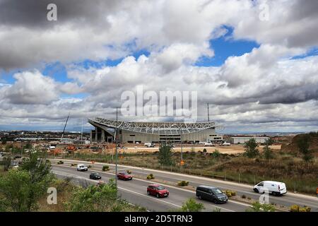 Allgemeine Ansicht der Bauarbeiten im Wanda Metropolitano Stadion, der neuen Heimat von Atletico Madrid Stockfoto