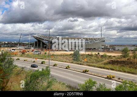 Allgemeine Ansicht der Bauarbeiten im Wanda Metropolitano Stadion, der neuen Heimat von Atletico Madrid Stockfoto