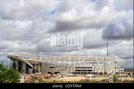 Allgemeine Ansicht der Bauarbeiten im Wanda Metropolitano Stadion, der neuen Heimat von Atletico Madrid Stockfoto