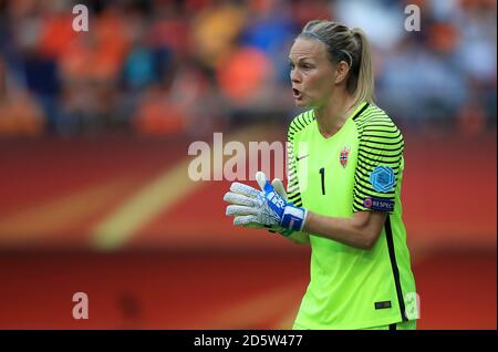 Ingrid Hjelmseth, Torhüterin Norwegens Stockfoto