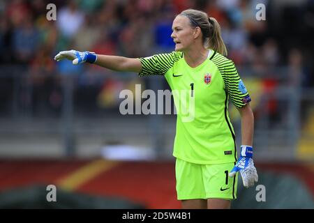 Norwegens Torhüterin Ingrid Hjelmseth Stockfoto