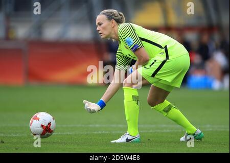 Norwegens Torhüterin Ingrid Hjelmseth Stockfoto