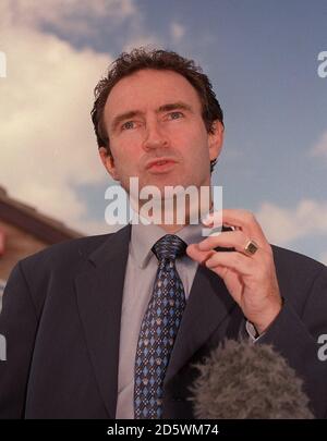 Leicester City Manager Martin O'Neill spricht nach dem Training Stockfoto