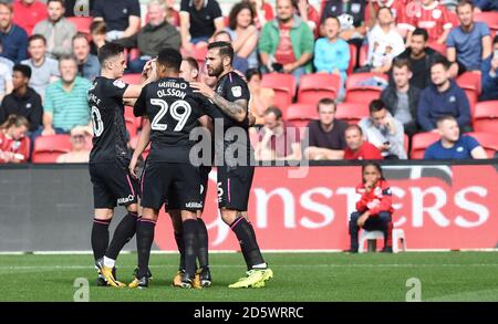 Matej Vydra von Derby County feiert sein Tor gegen Bristol City Stockfoto