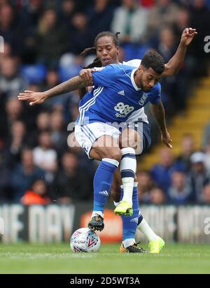 David Davis (links) von Birmingham City und Daniel von Preston North End Johnson kämpft um den Ball Stockfoto