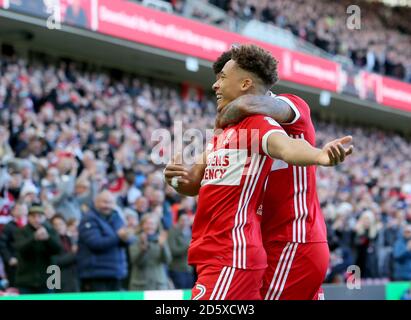 Marcus Tavernier von Middlesbrough feiert das erste Tor seiner Seite Stockfoto