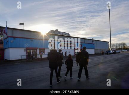 Gesamtansicht des Glanford Park vor dem Spiel Stockfoto