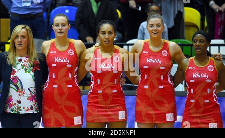 England Spieler vor dem Spiel Stockfoto