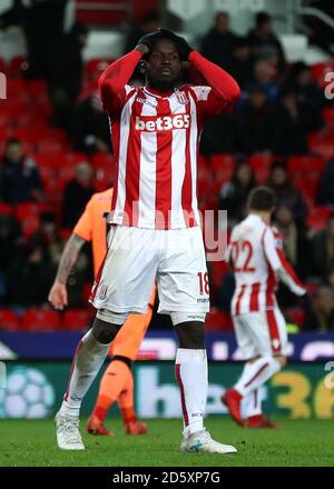 Stoke City's Mame Biram Diouf rues eine verpasste Chance Stockfoto