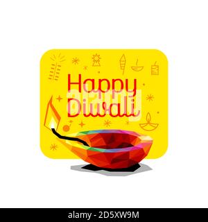 Illustration von Diwali für die Feier des hinduistischen Gemeindefestes Typografie-Vektor Stock Vektor