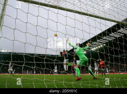 Romelu Lukaku von Manchester United erzielt seinen Beiden das erste Tor West Bromwich Albion Stockfoto