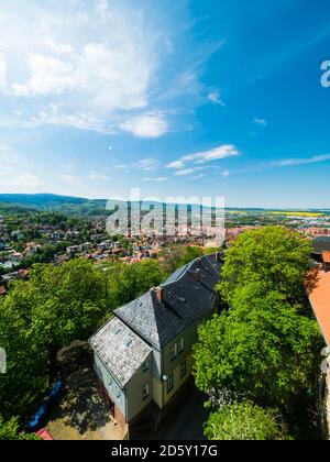 Deutschland, Sachsen-Anhalt, Wernigerode, Altstadt, Blick vom Schloss Wernigerode Stockfoto