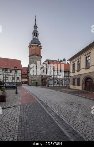 Deutschland, Sachsen-Anhalt, Stolberg am Abend Stockfoto