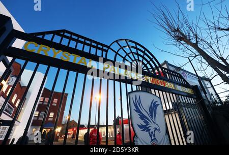 Blick auf die Tore vor dem Premier League Spiel im Selhurst Park, London, Donnerstag, 28. Dezember 2017 Stockfoto