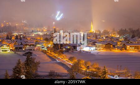 Deutschland, Bayern, Oberstdorf, Schattenberg-Schanze am Allgäuer Alpen Stockfoto