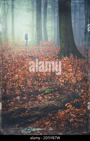 Mann im Wald Stockfoto