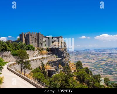 Italien, Sizilien, Provinz Trapani, Erice, Castello di Venere Stockfoto