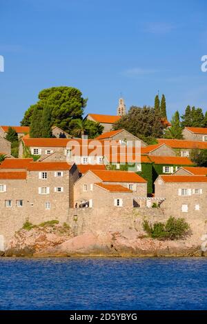 Montenegro, Adria, Hotel Insel Sveti Stefan in der Nähe von Budva Stockfoto
