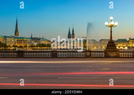 Deutschland, Hamburg, inneren Alster See, Blick von der Lombard-Brücke Stockfoto