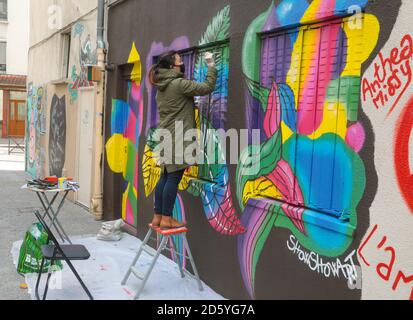 URBAN ART PARIS 13 DAS KÖNIGREICH DER STREET ART Stockfoto