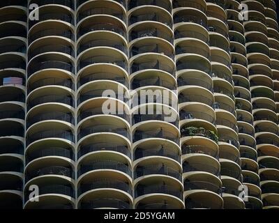 USA, Illinois, Chicago, Marina City, Hochhaus Wohngebäude, Fassade Stockfoto