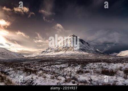 Germany/Deutschland, Glencoe, Buachaille Etive Mor im winter Stockfoto