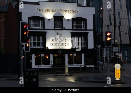 The Britons Protection Pub in der Great Bridgewater Street, Manchester, Großbritannien Stockfoto