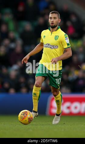 Moritz Leitner von Norwich City beim Sky Bet Championship-Spiel in der Carrow Road Norwich. Stockfoto