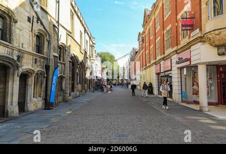 Saltergate Street im Zentrum der Stadt Lincoln, Lincolnshire, England, Großbritannien Stockfoto