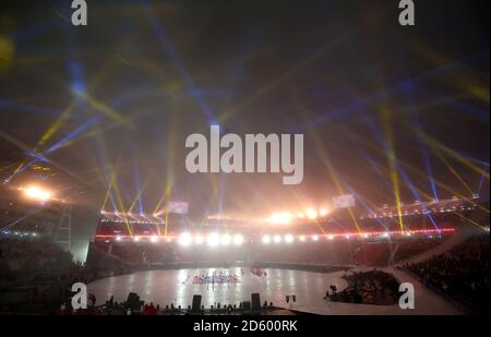 Eine allgemeine Ansicht der Eröffnungszeremonie des PyeongChang 2018 Winter-Paralympics im PyeongChang Olympiastadion im Süden Korea Stockfoto