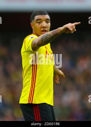 Watfords Troy Deeney Gesten während des Spiels Stockfoto