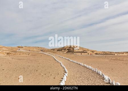 Peru, Nazca, Cahuachi Zeremonialzentrum, Cahuachi Pyramiden Stockfoto