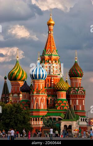 Russland, Moskau, Roter Platz, Basilius-Kathedrale Stockfoto