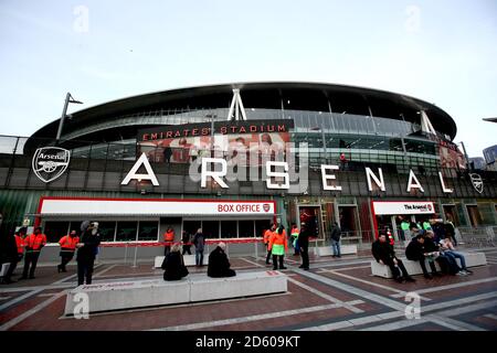 Ein allgemeiner Blick auf das Emirates Stadium vor dem Spiel beginnt Stockfoto