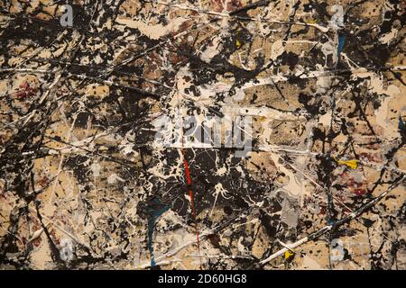 Abschnitt aus „Number 1A“ 1950; Jackson Pollock 1912-1956. Öl- und Emaillierfarbe auf Leinwand. Museum of Modern Art, New York City Stockfoto