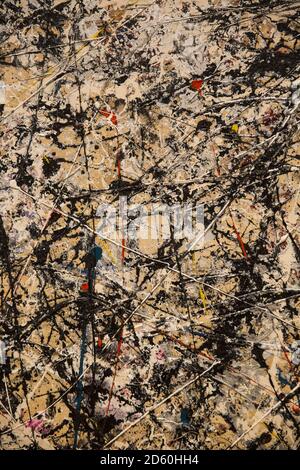 Abschnitt aus „Number 1A“ 1950; Jackson Pollock 1912-1956. Öl- und Emaillierfarbe auf Leinwand. Museum of Modern Art, New York City Stockfoto