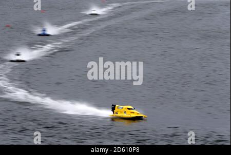 Max Still of Blaze Performance während des F4-S Race 2 Während der F1H2O UIM Weltmeisterschaft 2018 Grand Prix von London rund um das Royal Victoria Dock Stockfoto