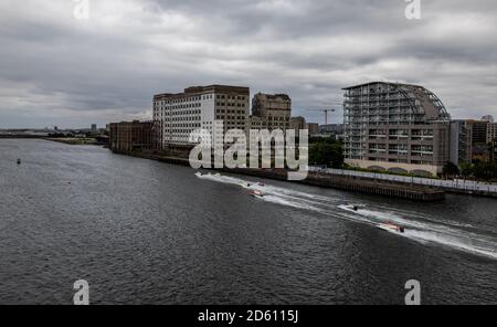 Gesamtansicht während der F1H2O UIM World Championship 2018 Grand Preis von London um Royal Victoria Dock Stockfoto