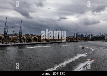 Gesamtansicht während der F1H2O UIM World Championship 2018 Grand Preis von London um Royal Victoria Dock Stockfoto