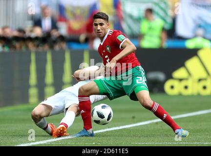Marokkos Achraf Hakimi in Aktion Stockfoto
