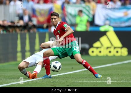 Marokkos Achraf Hakimi in Aktion Stockfoto