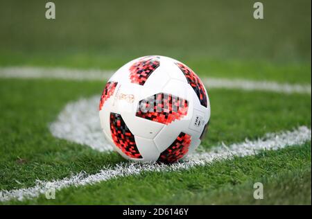 Eine Gesamtansicht eines Adidas Telstar Matchballs Stockfoto