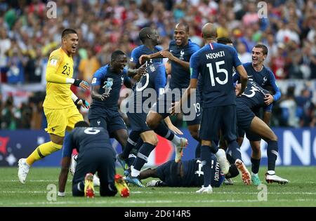 Beim Finale der FIFA Fußball-Weltmeisterschaft 2018 im Luschniki-Stadion in Moskau, 15. Juli 2018 Stockfoto