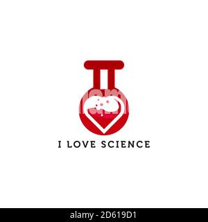 ASBTRACT moderne Wissenschaft Logo mit Liebe Herz Symbol Stock Vektor